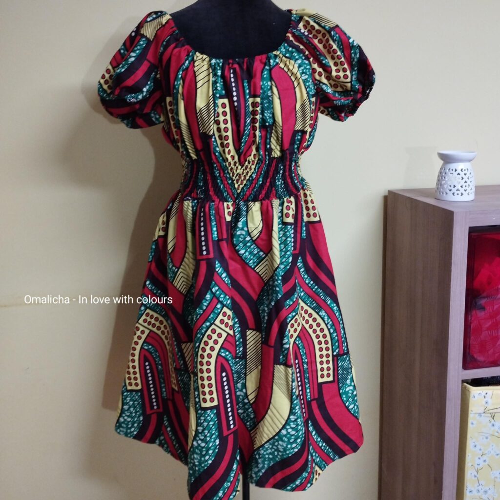 African Dress Red-green-yellow XL-XXL - Omalicha